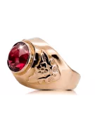 Originální Vintage 14k z růžového zlata Rubin Prsten Vintage styl vrc078r